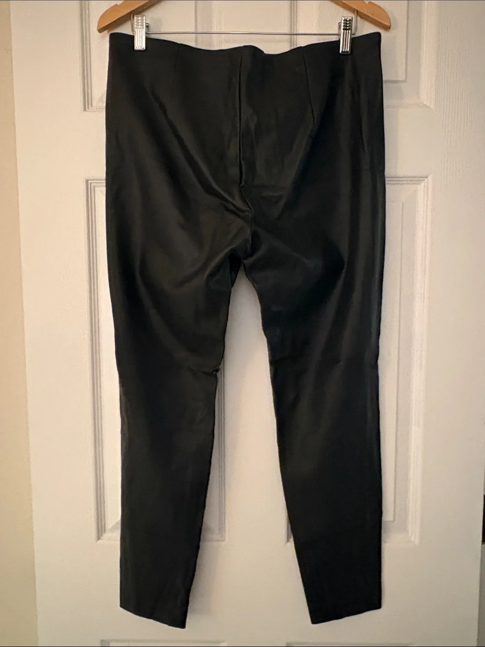 Banana Republic Black Faux Leather Cropped Ankle Pants